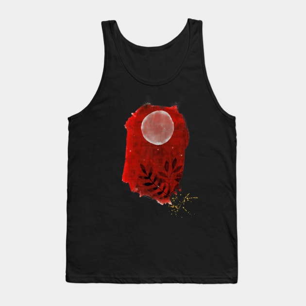 Abstract Watercolour: Red Moon Tank Top by Sybille